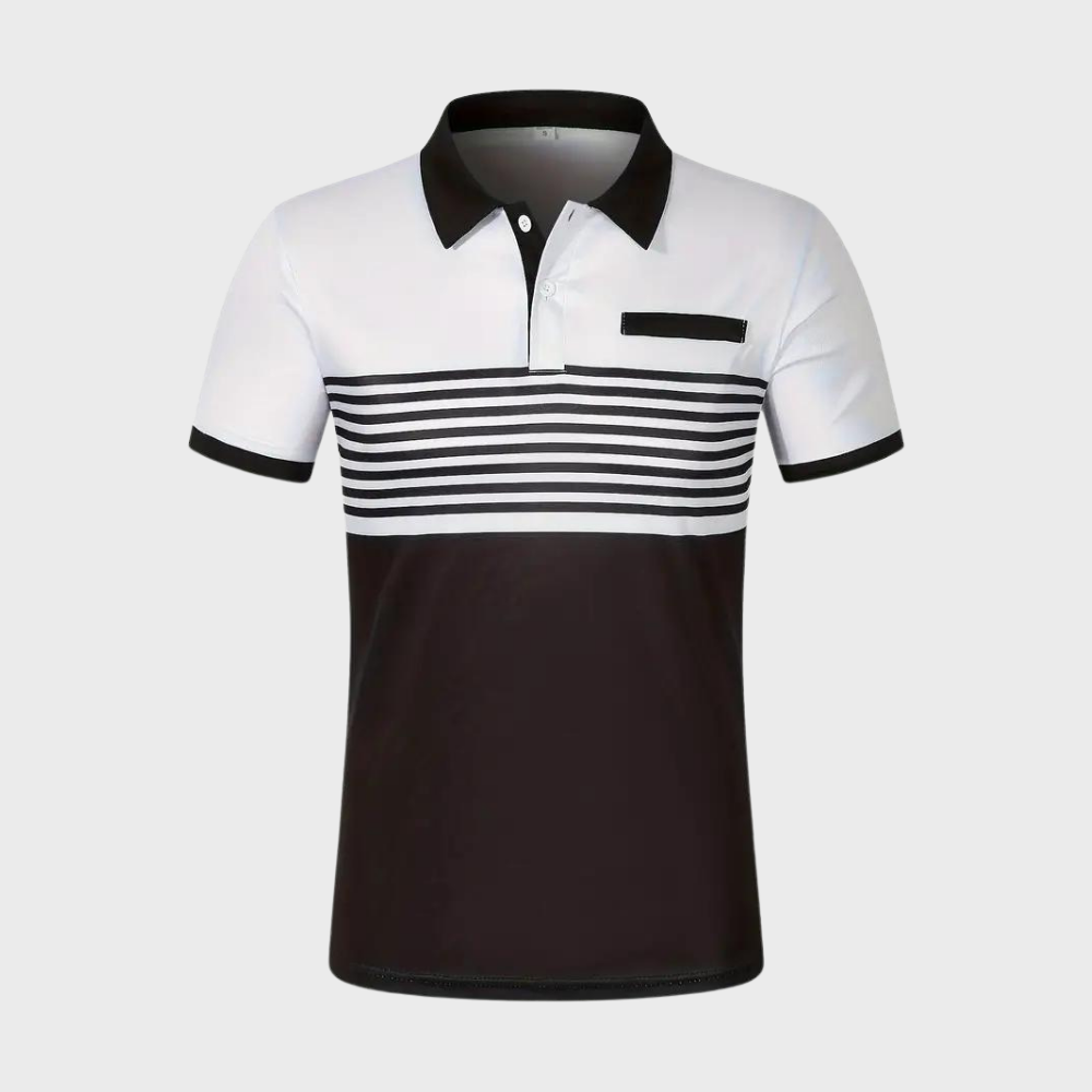 Men's  - Color Block and Stripe Polo Shirt - Casual - Everyday Use