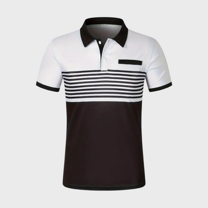 Men's  - Color Block and Stripe Polo Shirt - Casual - Everyday Use