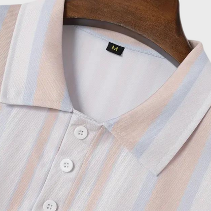 Men's - Striped Polo Shirt - Casual - Modern Style - Ideal for Summer