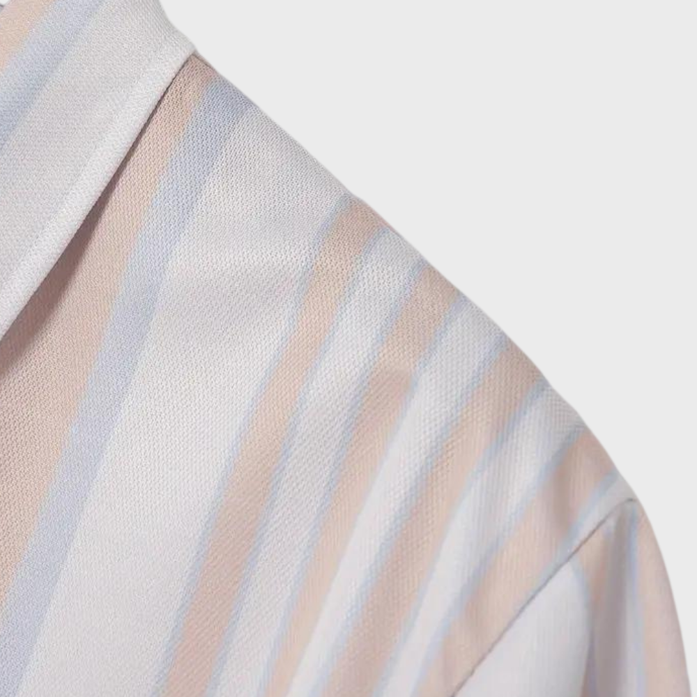 Men's - Striped Polo Shirt - Casual - Modern Style - Ideal for Summer