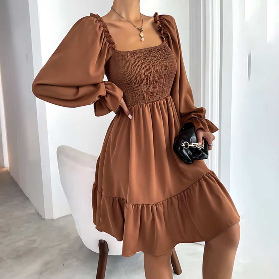 Women's  - Ruffled Midi Dress - Chic - Timeless Style - Formal Occasions