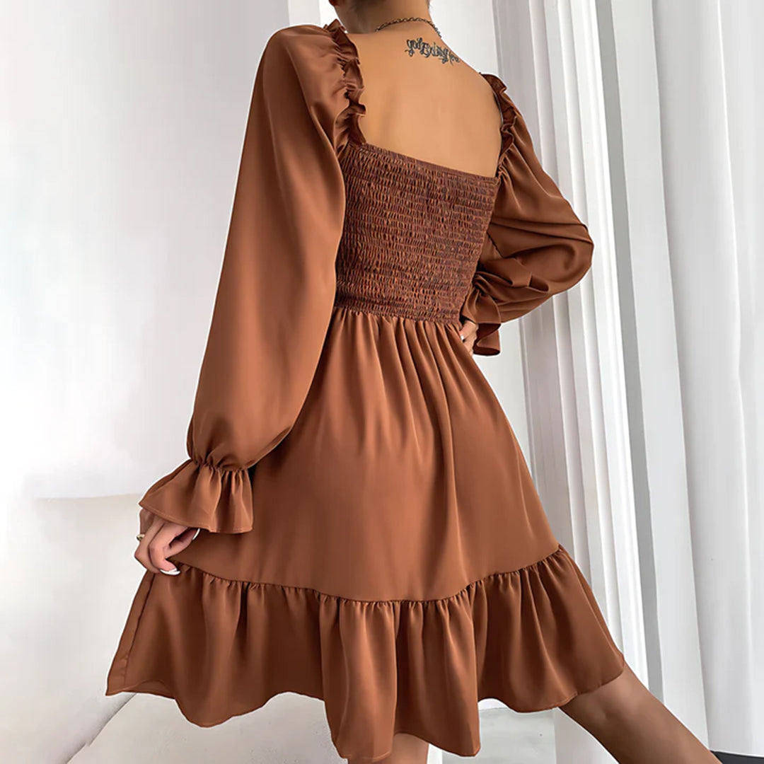 Women's  - Ruffled Midi Dress - Chic - Timeless Style - Formal Occasions