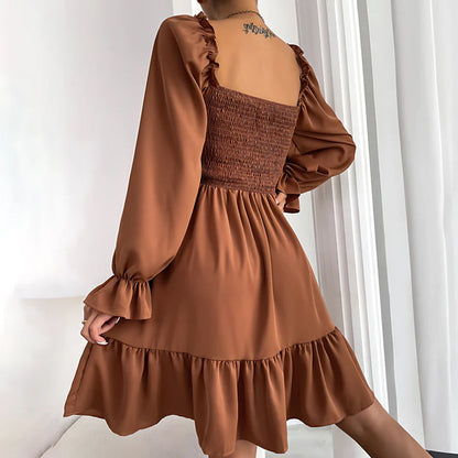 Women's  - Ruffled Midi Dress - Chic - Timeless Style - Formal Occasions