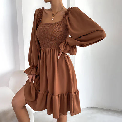 Women's  - Ruffled Midi Dress - Chic - Timeless Style - Formal Occasions