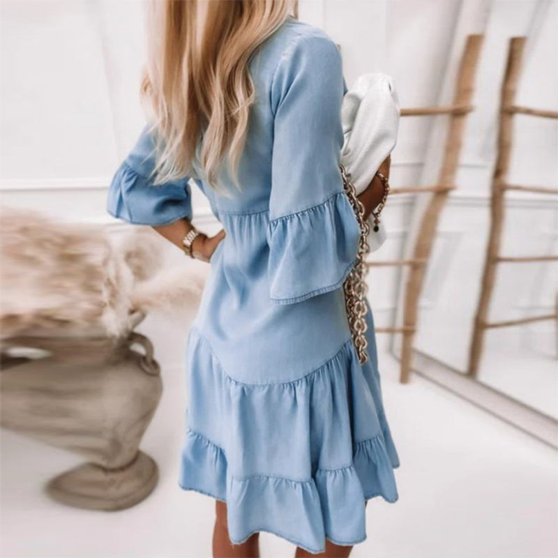 Women's - Durable Cotton Midi Dress for Women