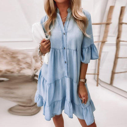 Women's - Durable Cotton Midi Dress for Women