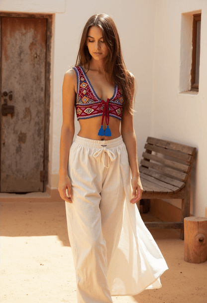 Women's Tank Top Cotton Boho Embroidery 3