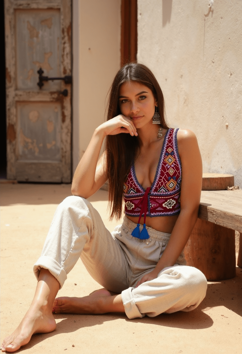 Women's Tank Top Cotton Boho Embroidery 6