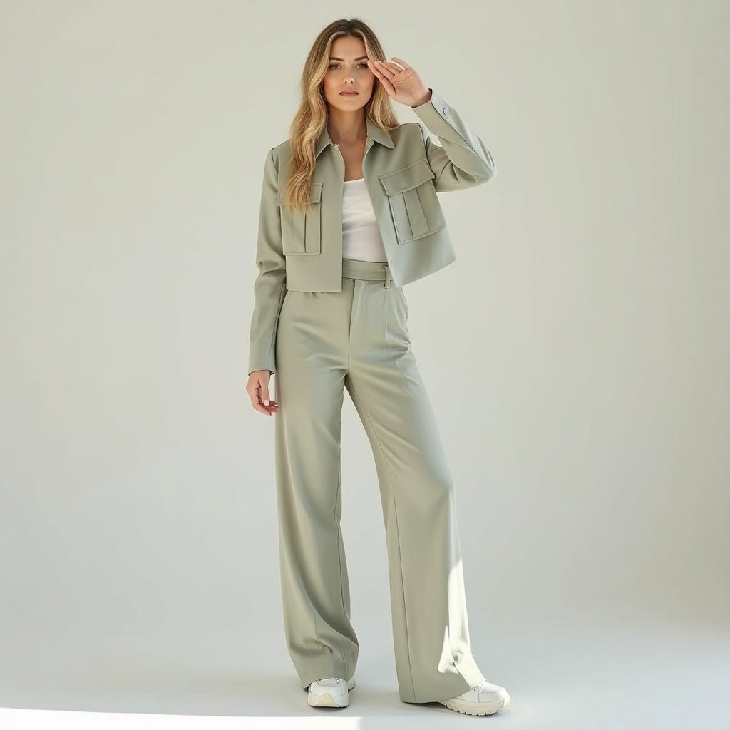 Women's Casual Suit Set Polyester 2