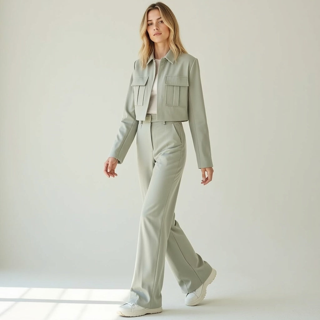 Women's Casual Suit Set Polyester 3