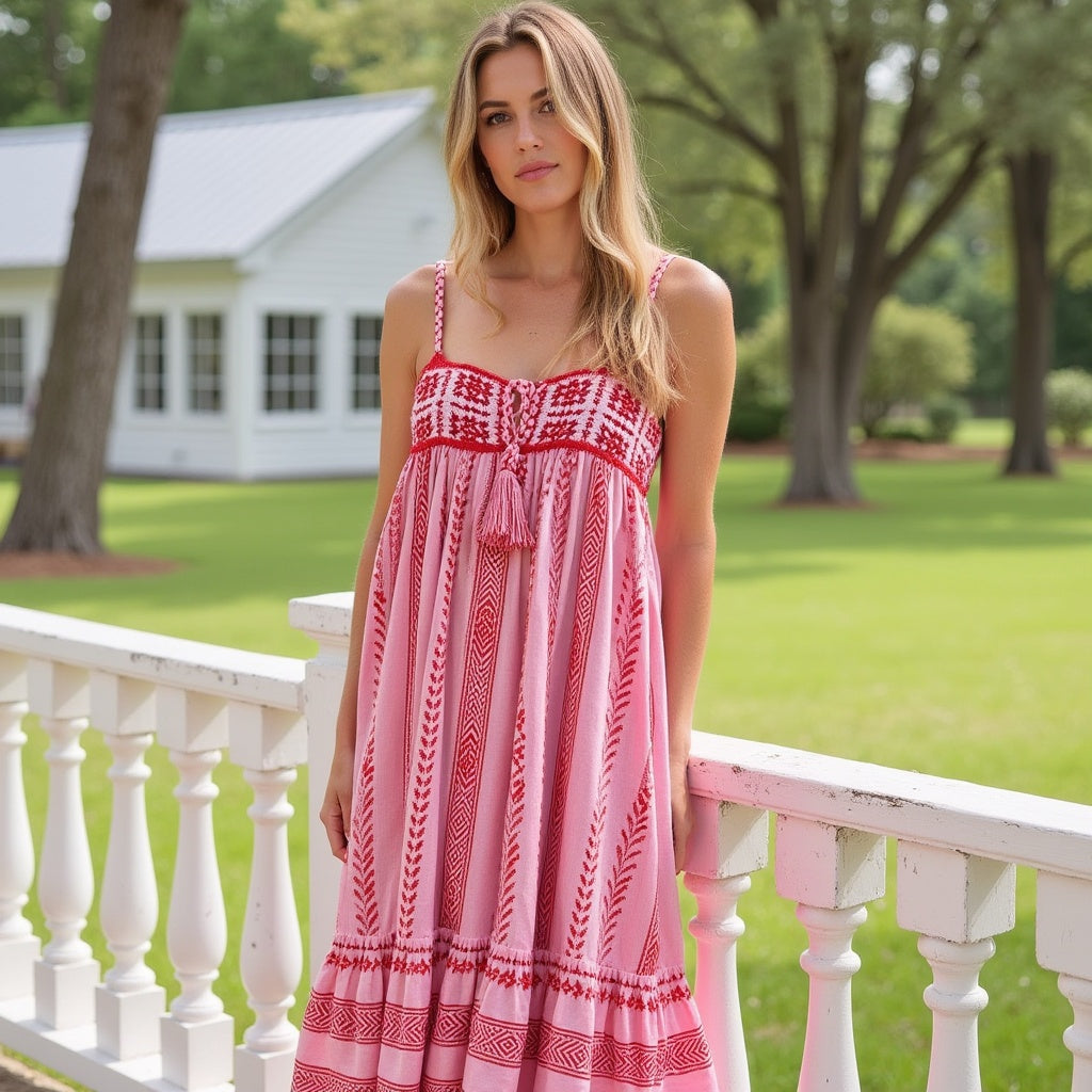 Women's Midi Dress Cotton Lace Detail 5