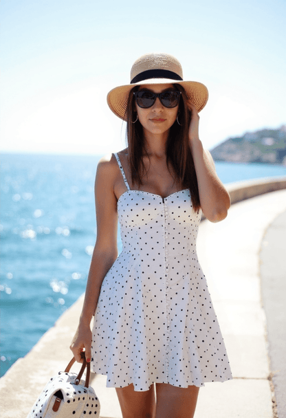 Women's Mini Dress Lightweight Polka Dot Straps 6