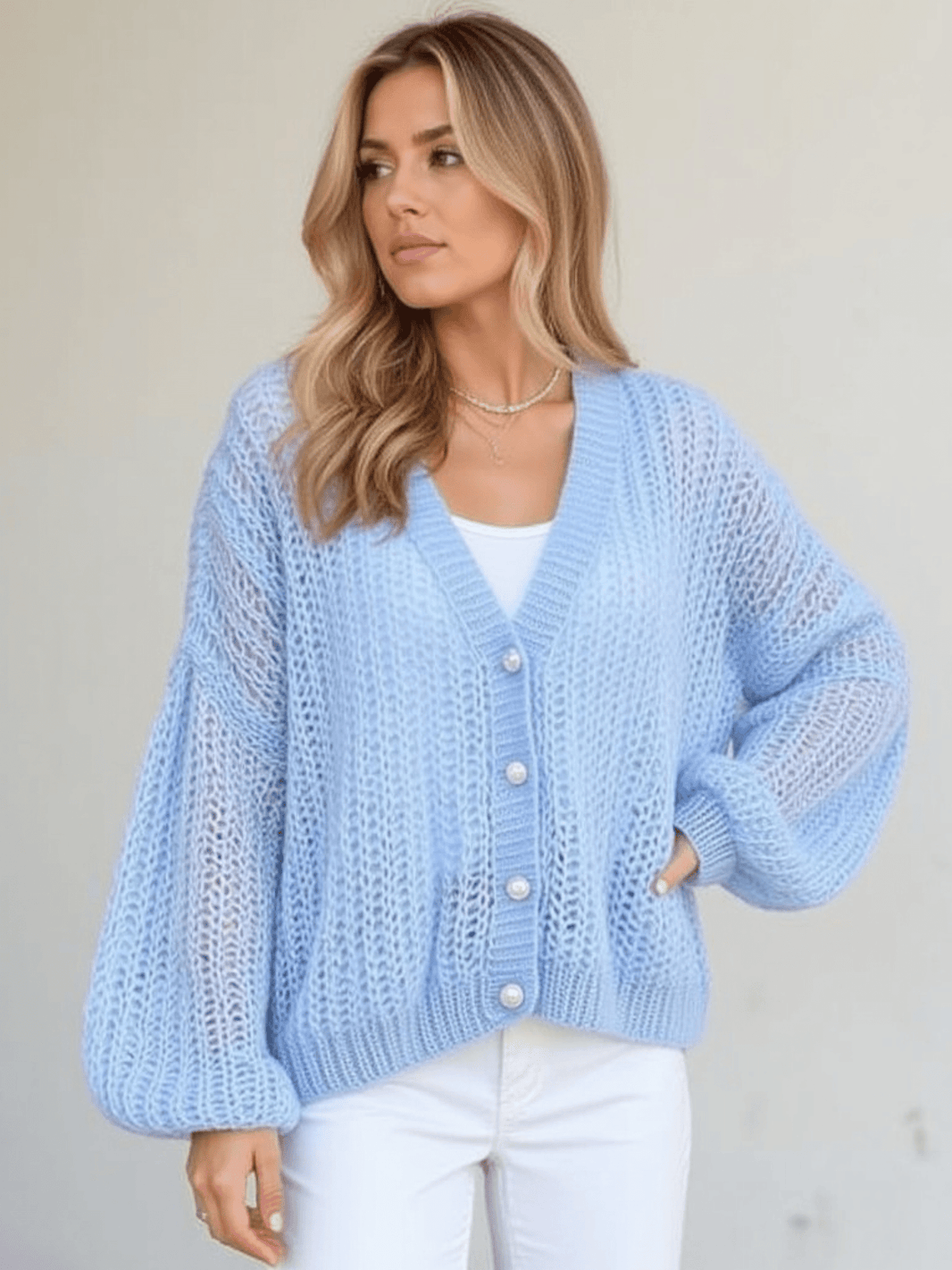 Women's Long Cardigan Soft Knit Material 1