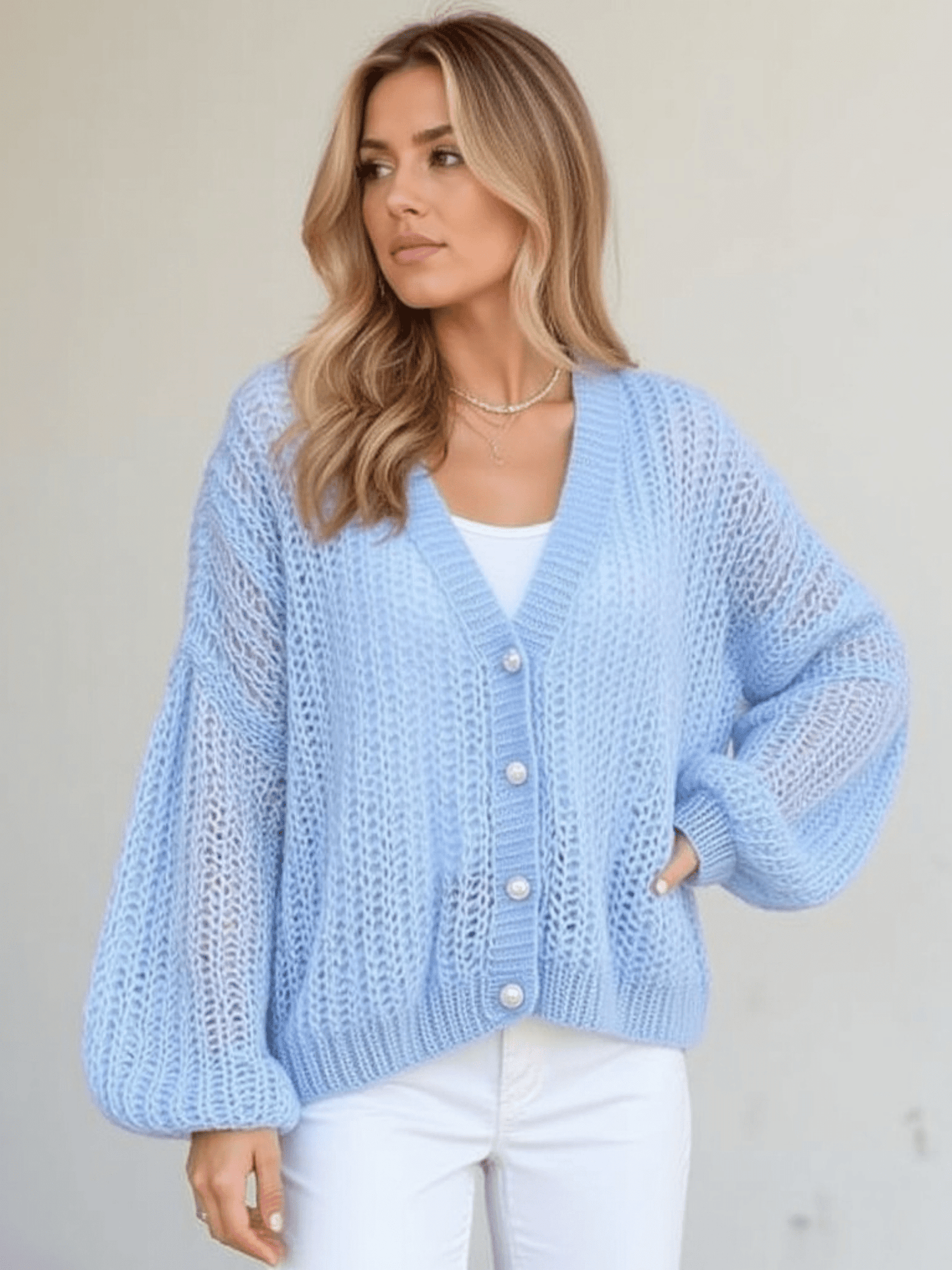 Women's Long Cardigan Soft Knit Material 1