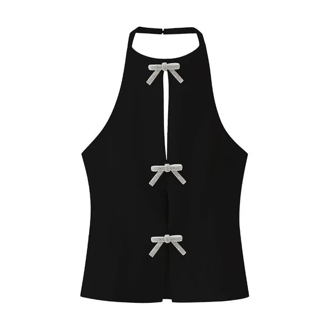Women's Backless Tank Top Breathable O-Neck Cotton 5