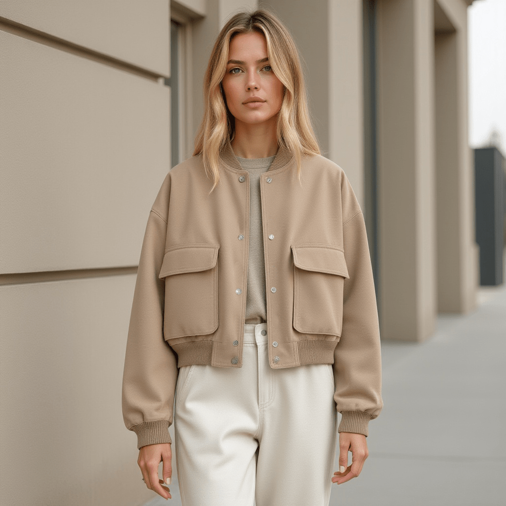 Damen Übergangsjacke – Moderne Schnittführung mit praktischen Taschen, Vielseitig und Bequem - Chicquemoda XS Chicquemoda Bomberjacken Damen Übergangsjacke – Moderne Schnittführung mit praktischen Taschen, Vielseitig und Bequem