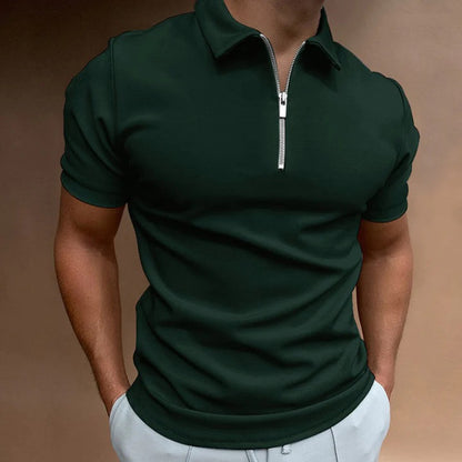 Men's  - Zip Polo Shirt - Casual - Timeless Style - Ideal for Summer