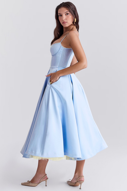 Women's - Tulle Cocktail Midi Dress for Women