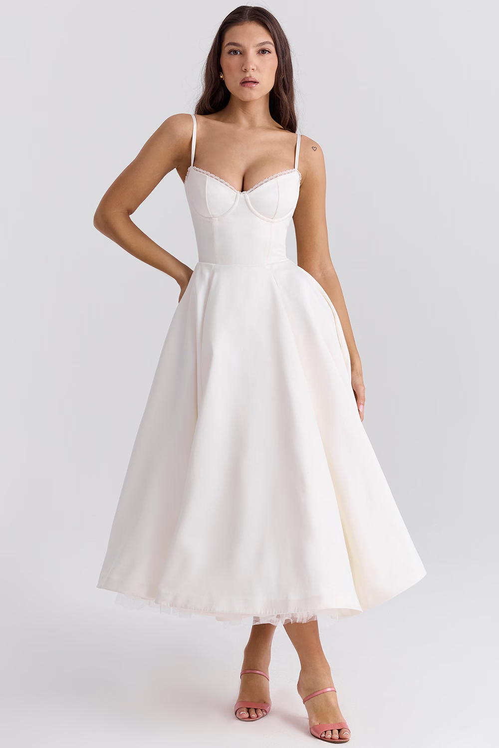 Women's - Tulle Cocktail Midi Dress for Women