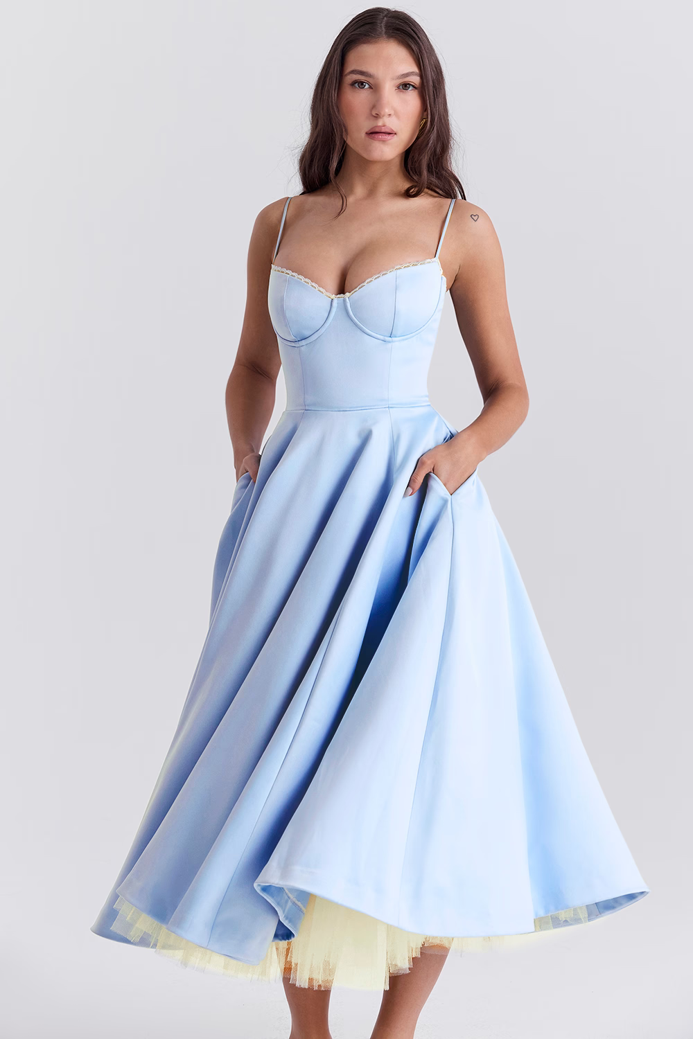 Women's - Tulle Cocktail Midi Dress for Women