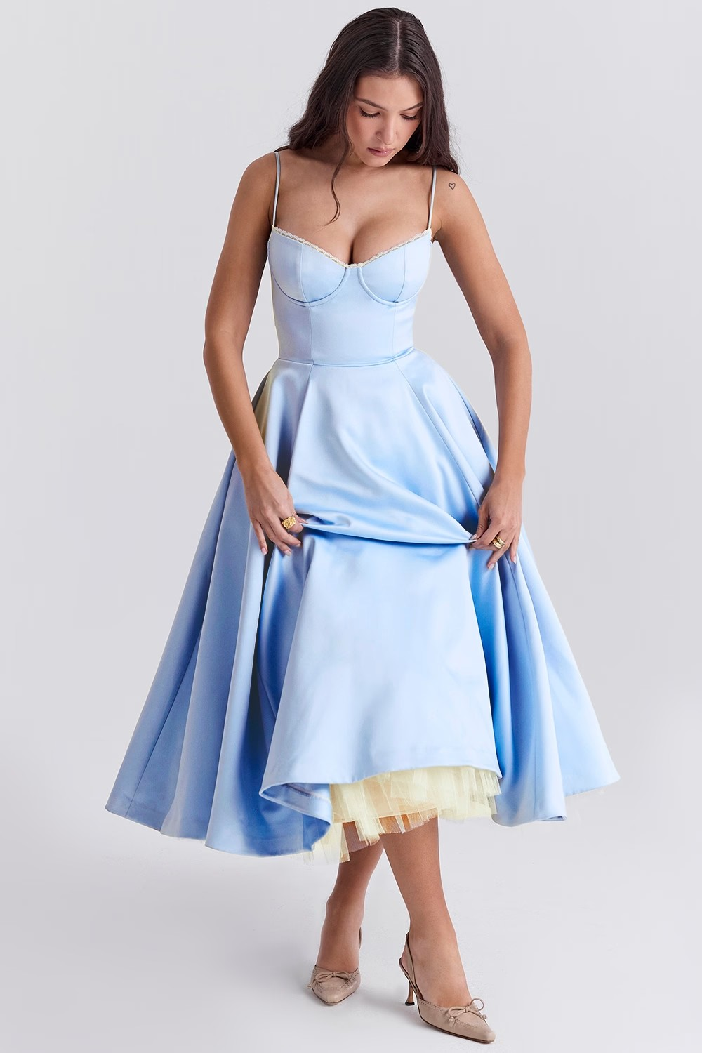Women's - Tulle Cocktail Midi Dress for Women