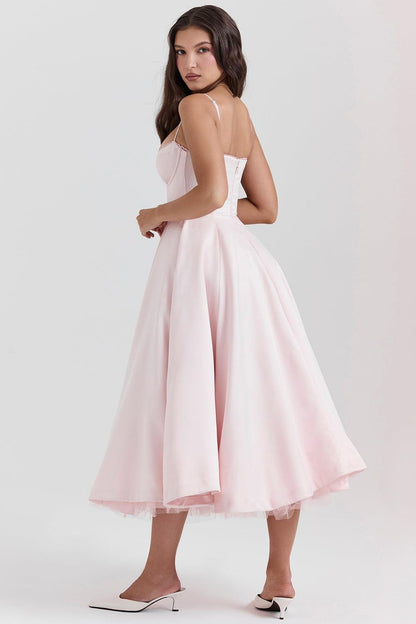 Women's - Tulle Cocktail Midi Dress for Women