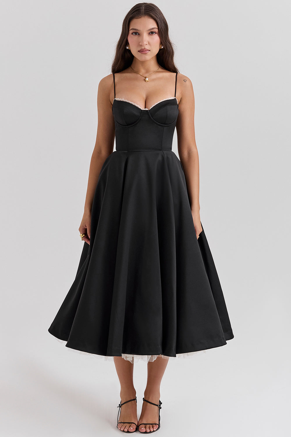 Women's - Tulle Cocktail Midi Dress for Women