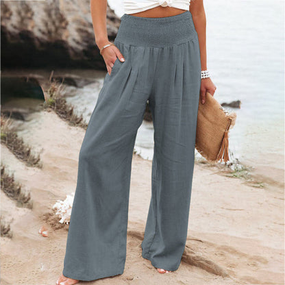 Women's - Women's Wide Leg Trousers - Casual - Modern Style - Ideal for Summer
