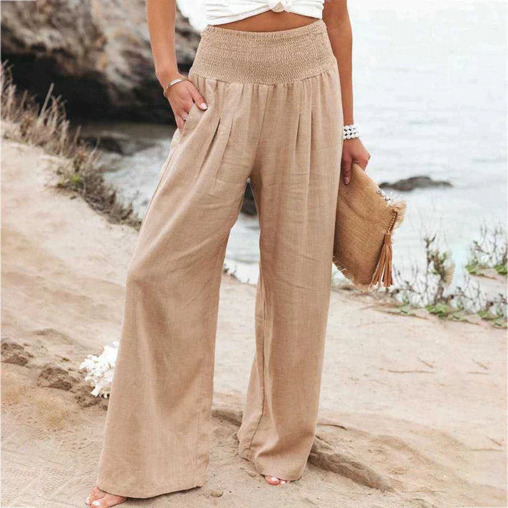 Women's - Women's Wide Leg Trousers - Casual - Modern Style - Ideal for Summer