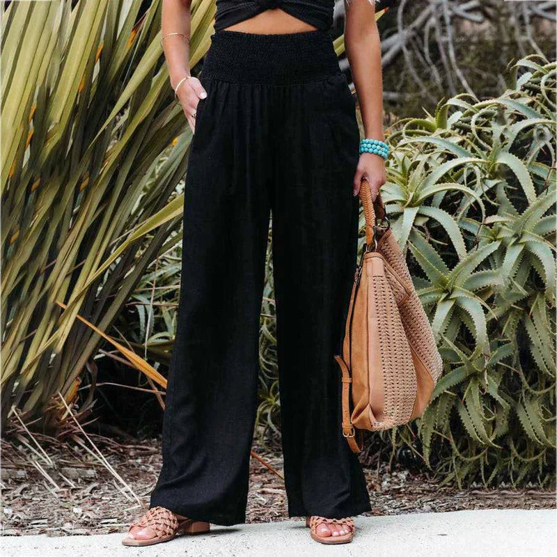 Women's - Women's Wide Leg Trousers - Casual - Modern Style - Ideal for Summer