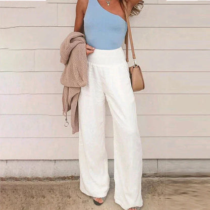 Women's - Women's Wide Leg Trousers - Casual - Modern Style - Ideal for Summer
