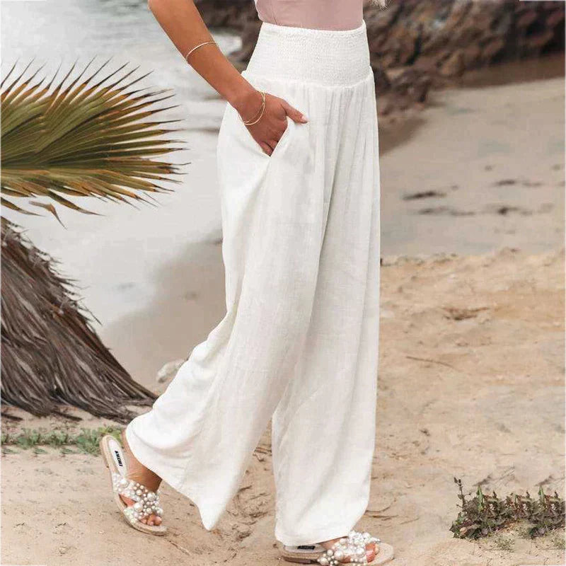 Women's - Women's Wide Leg Trousers - Casual - Modern Style - Ideal for Summer