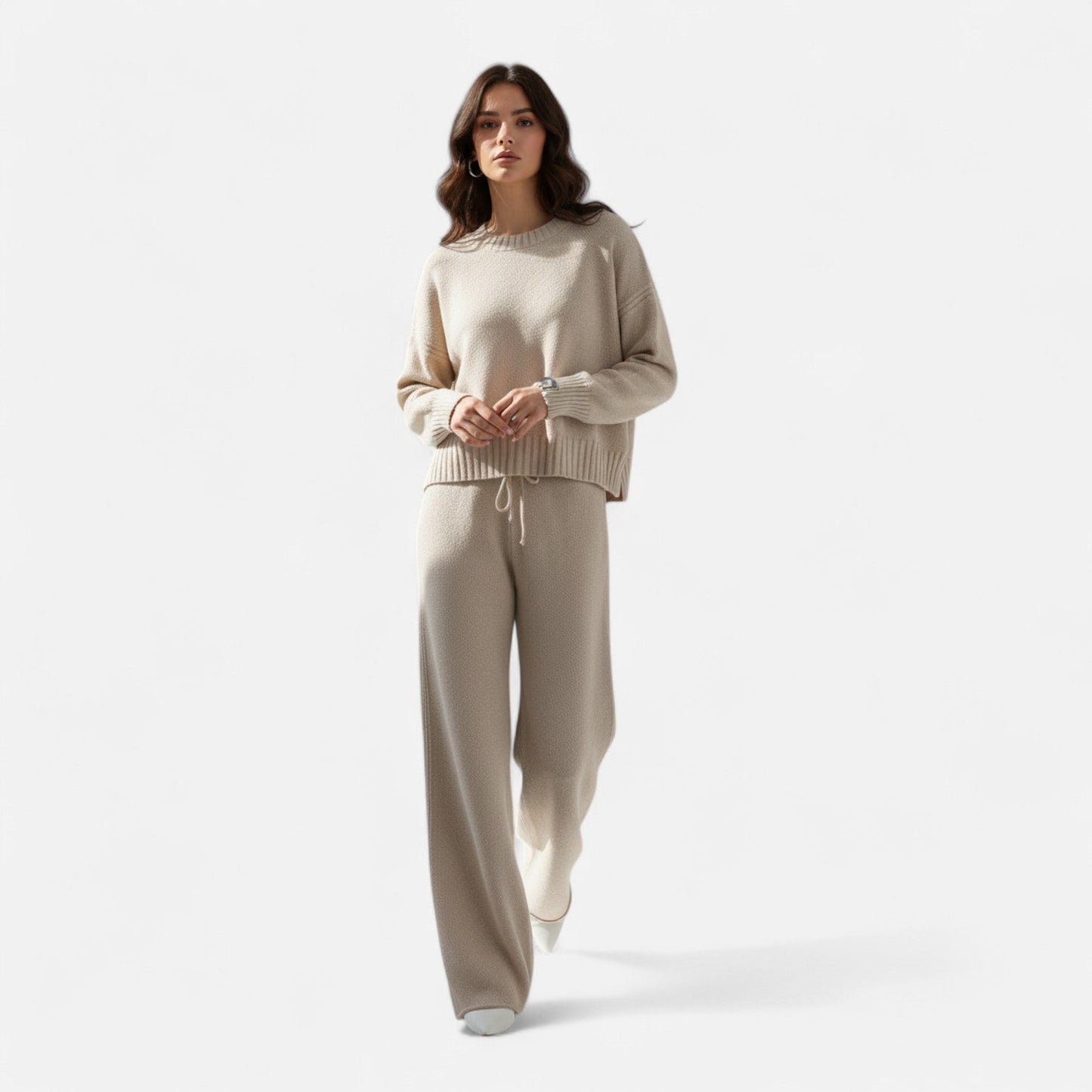Women’s Knit Set – Sweater & Wide-Leg Elegance