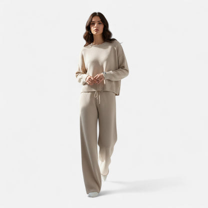 Women’s Knit Set – Sweater & Wide-Leg Elegance