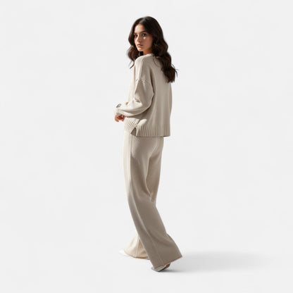 Women’s Knit Set – Sweater & Wide-Leg Elegance