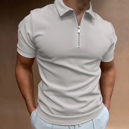 Men's  - Zip Polo Shirt - Casual - Timeless Style - Ideal for Summer