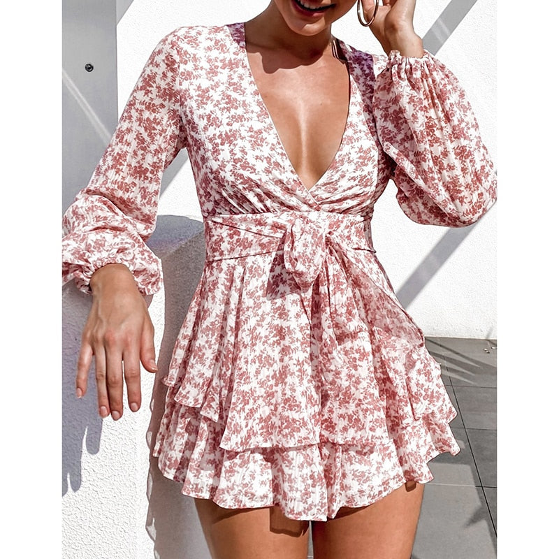 Women's Floral Playsuit Polyester 1