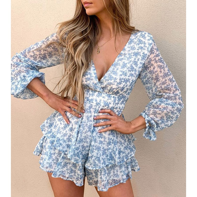 Women's Floral Playsuit Polyester 2