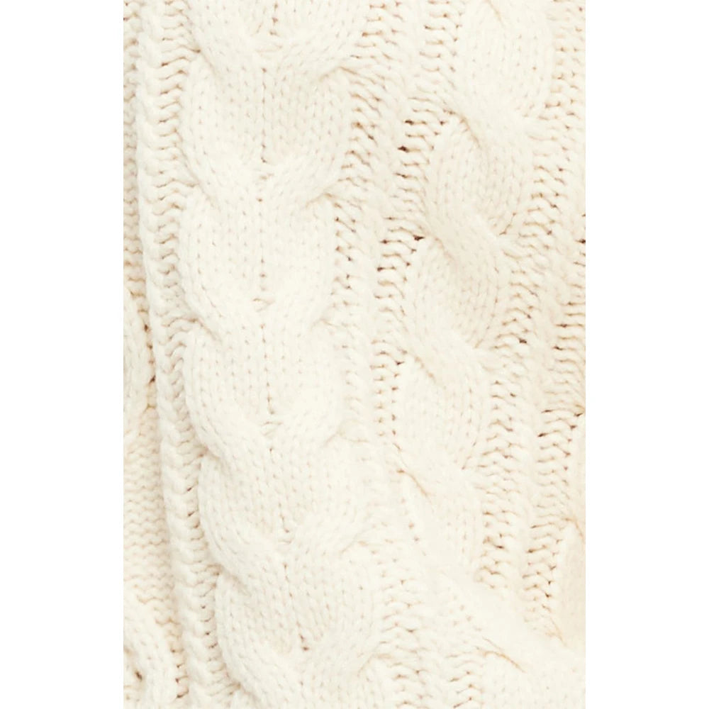 Beige Women’s Oversized Knitted Sweater| Cozy Cable Knit Top