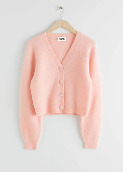 Women’s Knitted Cardigan | Wool Blend Winter Jumper | Cozy Cable Knit Top