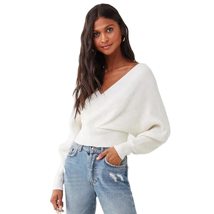 Women’s Long Sleeve V-Neck Sweater| Casual Autumn & Winter Top