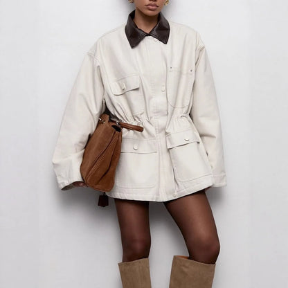 Women’s Patchwork Trench Coat | Ideal for Autumn & Winter