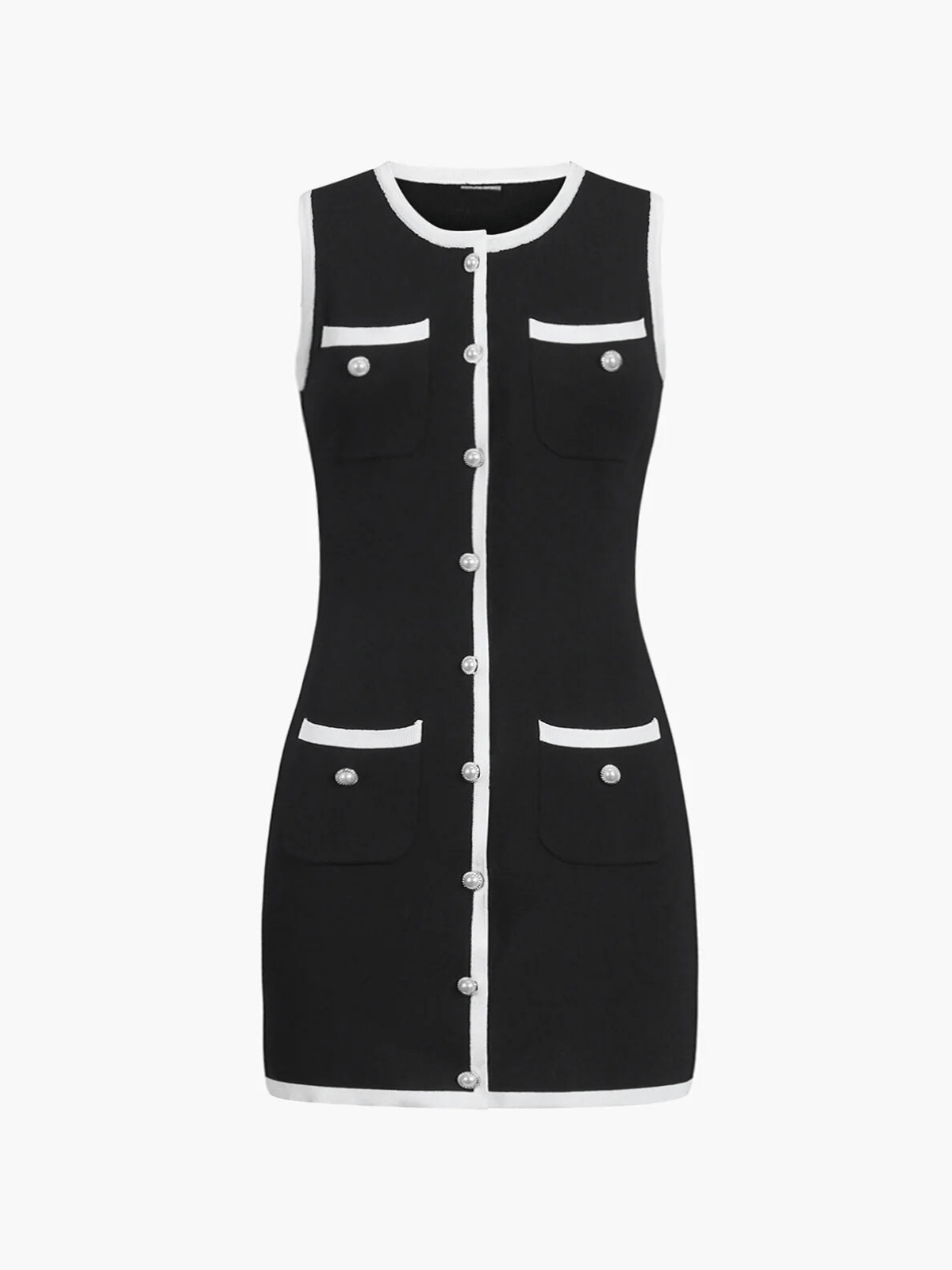 Women's Sweater Dress Viscose-Nylon Blend with Button Details 5