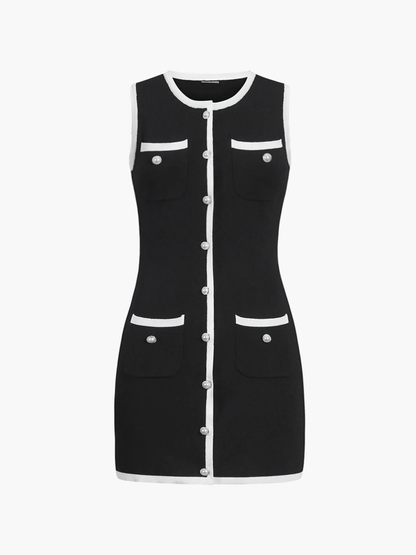 Women's Sweater Dress Viscose-Nylon Blend with Button Details 5