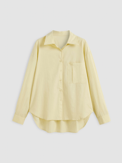 Women's Long Sleeve Blouse Cotton with Textured Collar 3