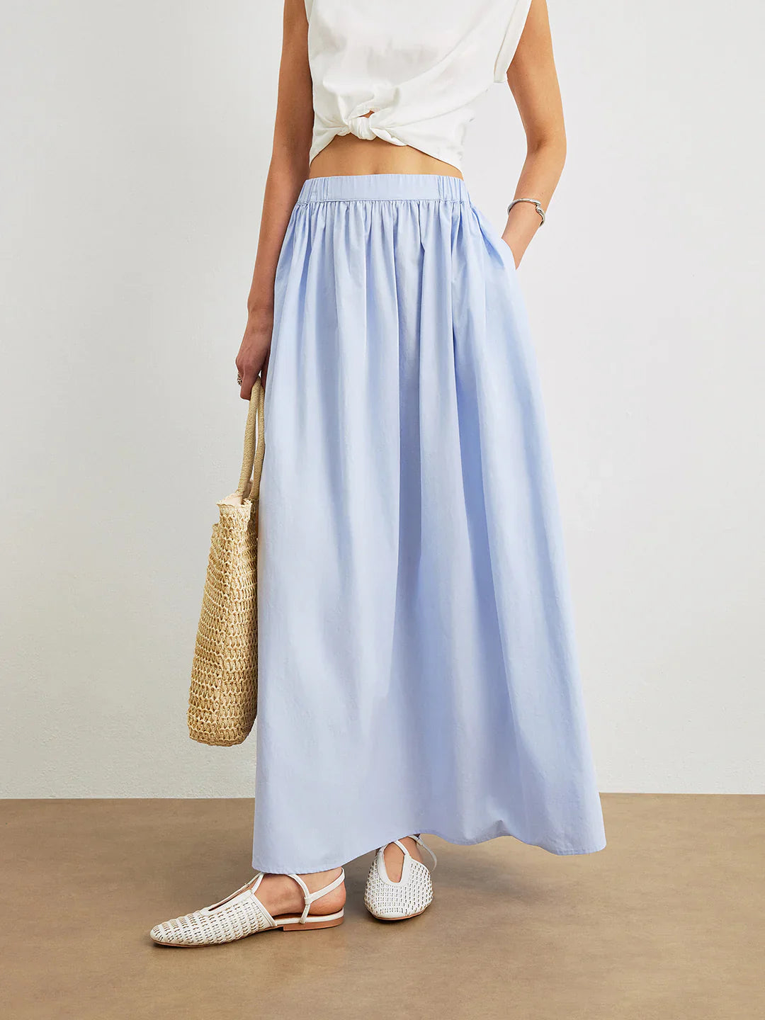 Women's A-Line Skirt Cotton with Pockets 2