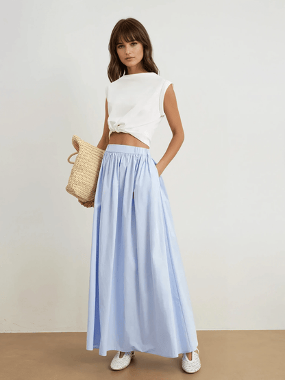 Women's A-Line Skirt Cotton with Pockets 1