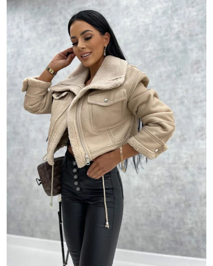 Casual Faux Jacket with Fur for Women | Great for Everyday Wear