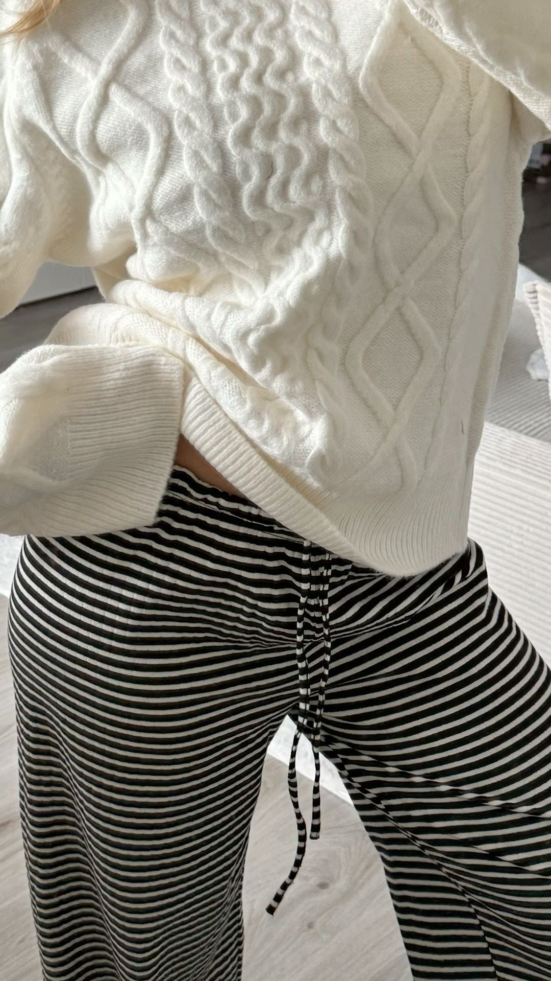 Women's Striped Trousers Comfortable Fit 11