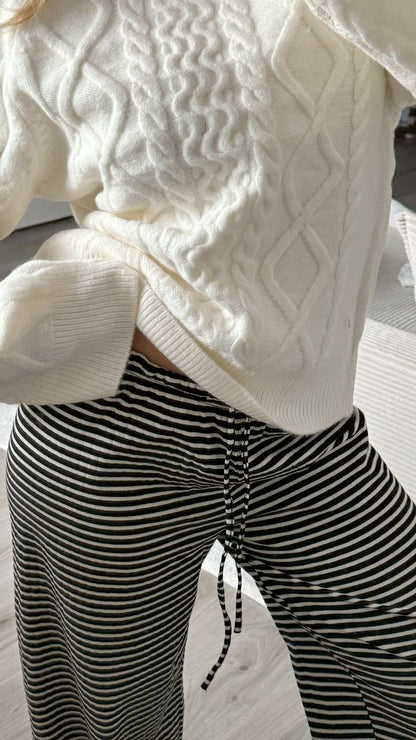 Women's Striped Trousers Comfortable Fit 11